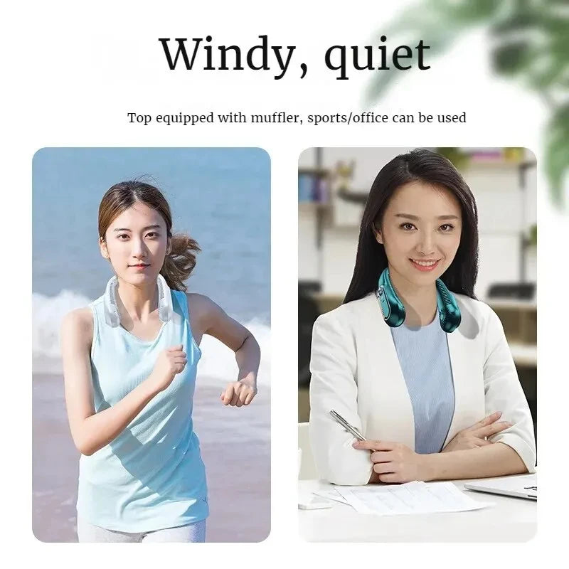 TINSOL fan USB rechargeable portable small fan sports digital display hanging neck Fan